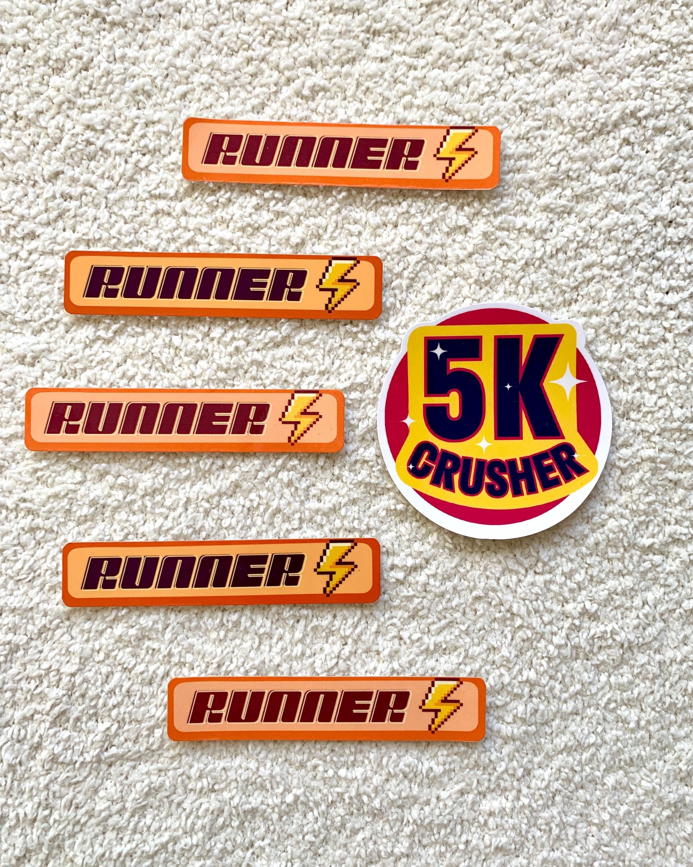Stickers for Runners | 5K racer sticker | waterproof vinyl stationery