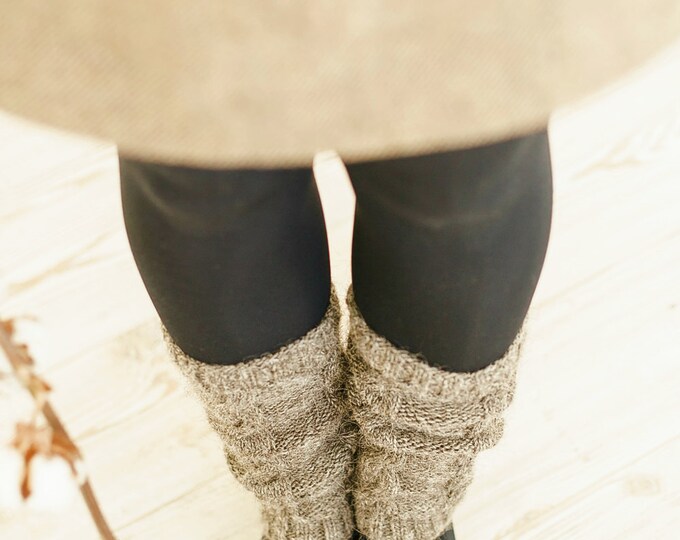 Leg Warmers Wool Knit Leg Warmers Grey Leg Warmers Winter Accessories
