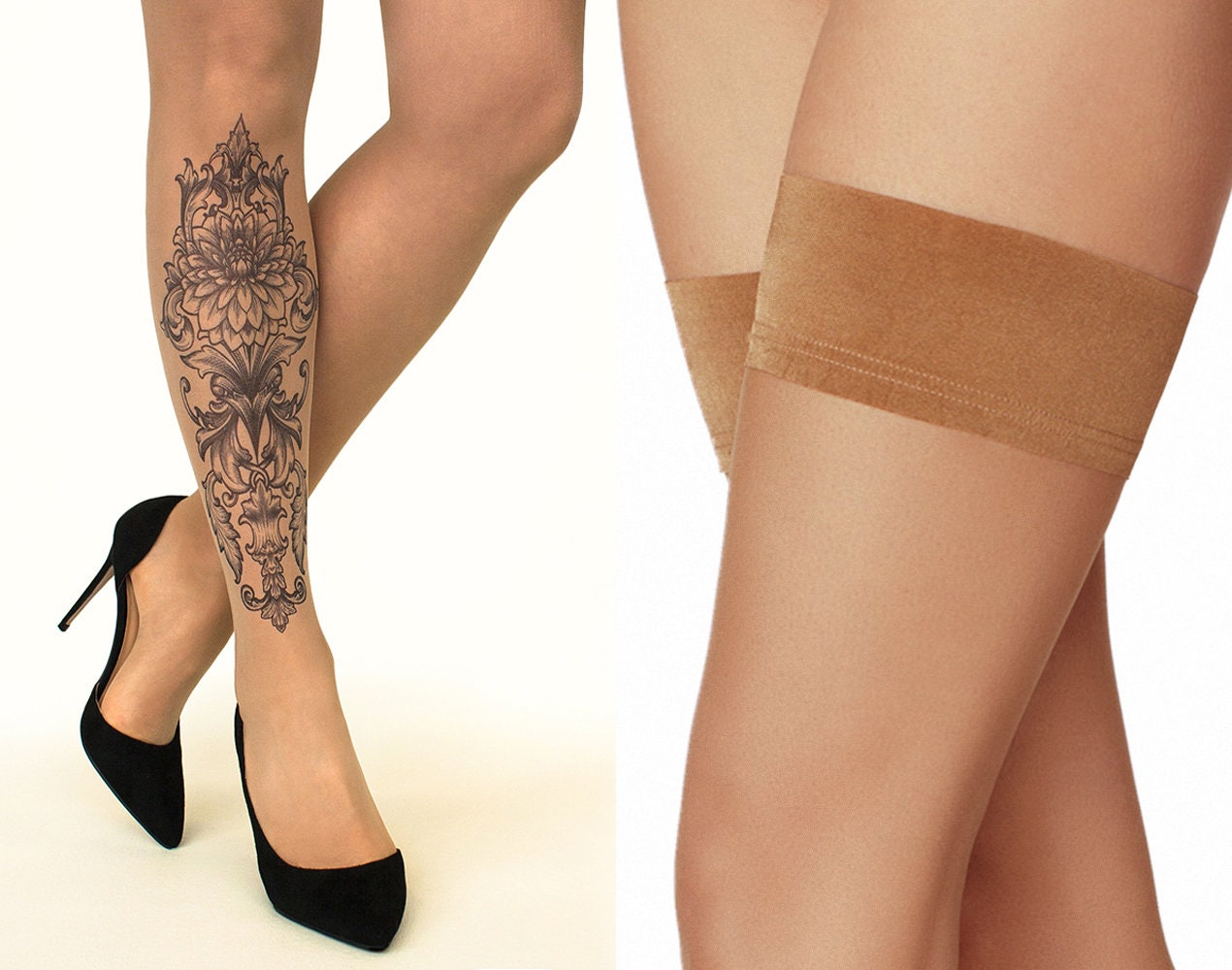 Tatouage Fleur De Lys Royal Signification Tatouage Hold-Ups/Thigh Highs/Bas avec Royal Lotus - Etsy France