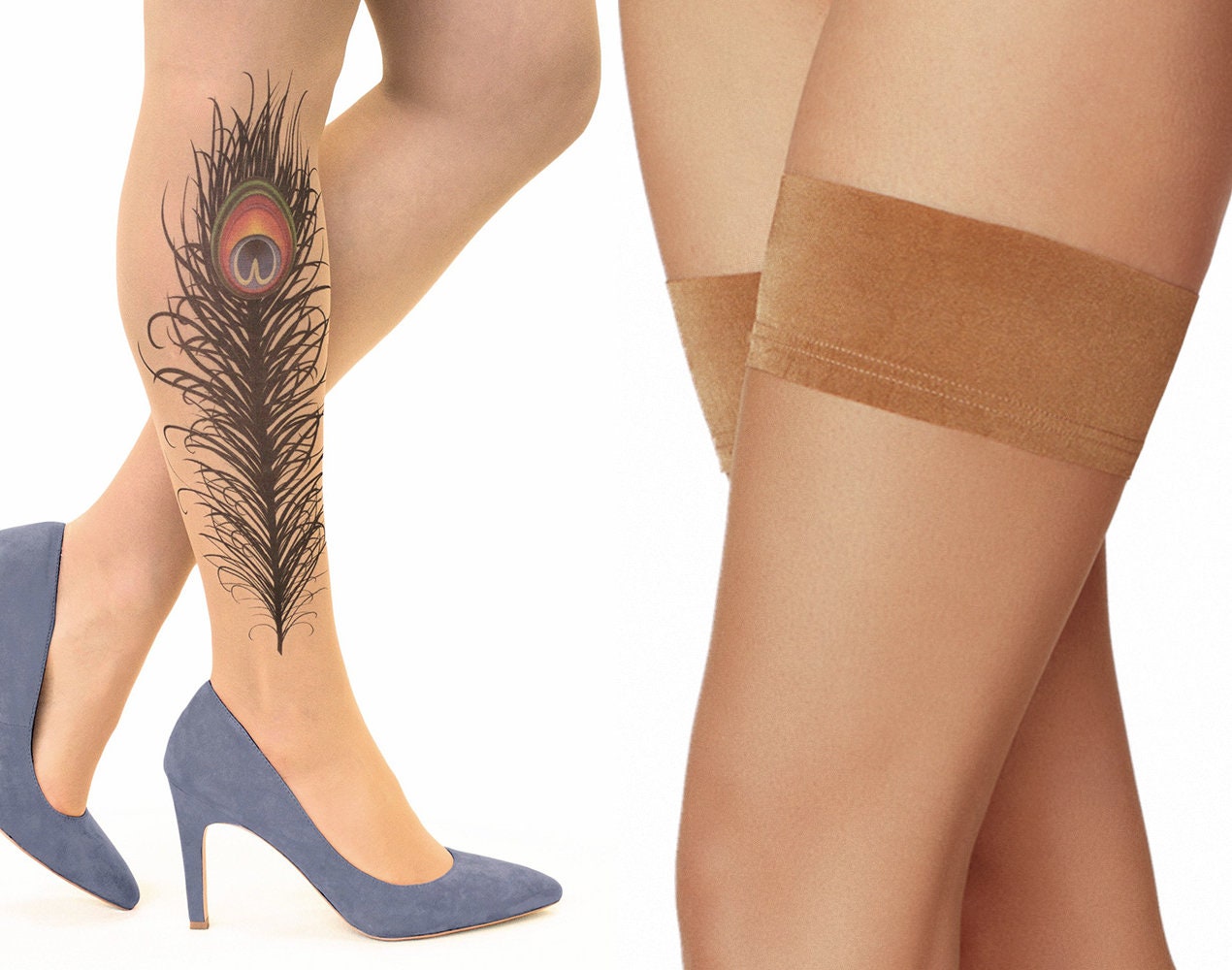 A peacock feather tattoo on the leg, showing off the eye of the peacock  feather | Ratta Tattoo