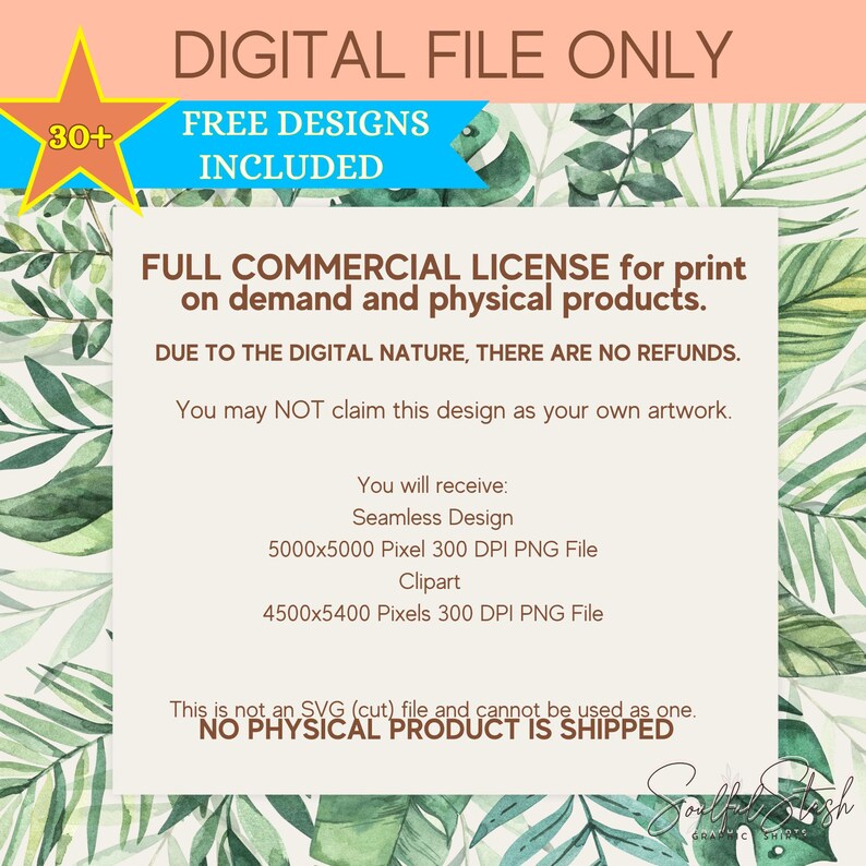 a flyer for a commercial license for print on demand and physical products