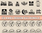 24 Cute Baby SVG Bundle, Baby Shower, Newborn SVG Bundle, Baby Quote Bundle, Cute Baby Saying SVG, Funny Baby, Baby Boy Girl