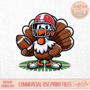 Truthahn Football Helm, niedlicher Thanksgiving Digitaldruck, Herbst-Liebhaber Geschenkidee, gemütliche Saison Shirt Grafik, Thanksgiving Day Wohnkultur PNG Bild 6