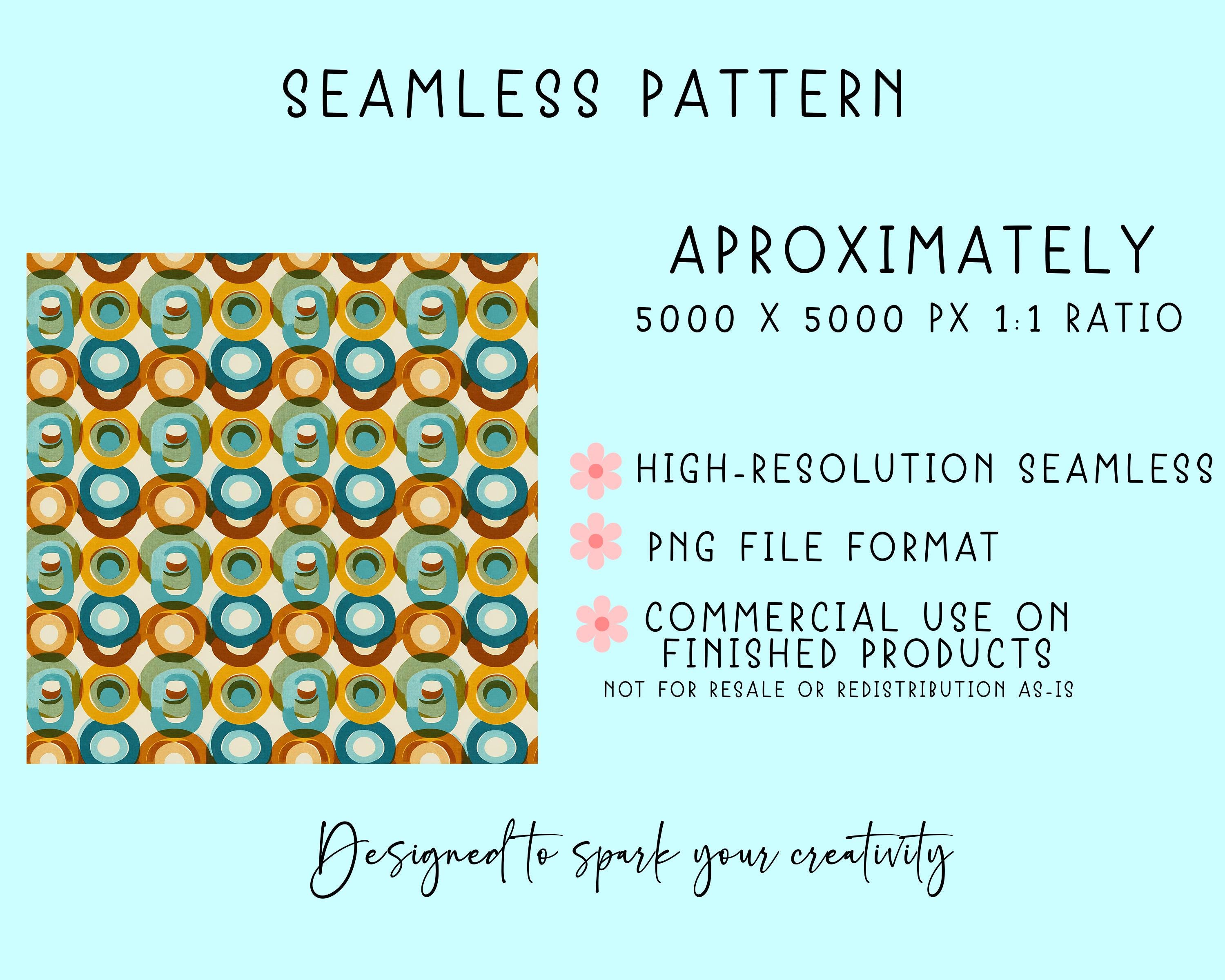 Retro 70s Seamless Patterns Bundle Groovy Geometric Shapes Vintage ...