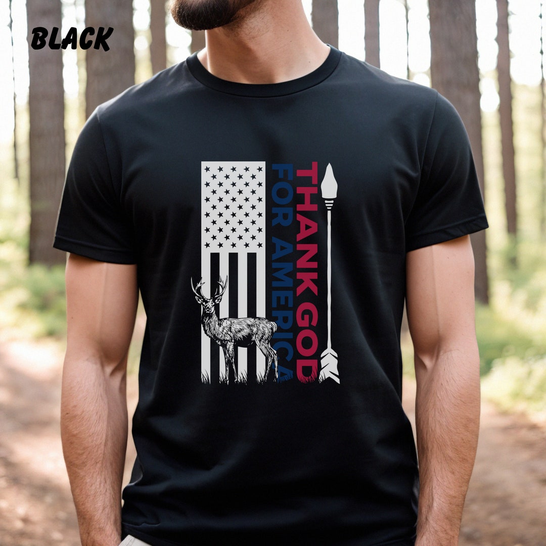 USA Bow Hunting Shirt Thank God for America Etsy
