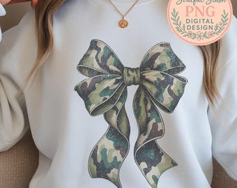 Camouflage Bow Digital Download PNG, Printable Camo Coquette Bow PNG, Sublimation Graphic for Tees, Instant Download Girl Deer Duck Hunting