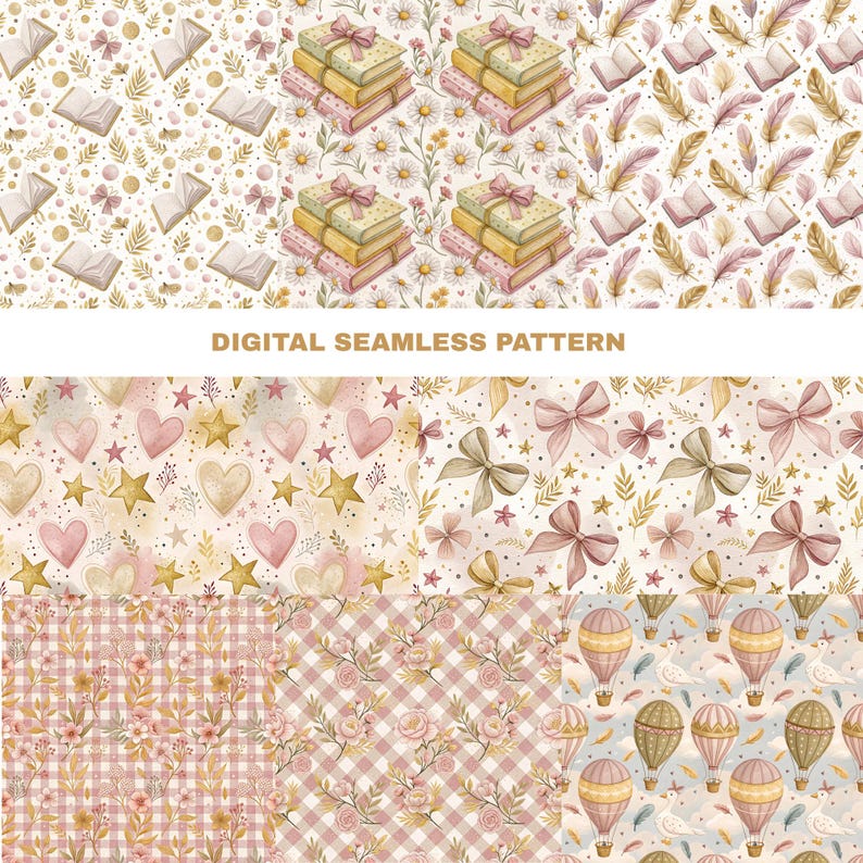a collection of digital seamless patterns
