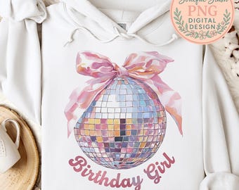 Feestvarken discobal met pastelkleurige strik aquarelstijl digitale PNG-download perfect voor sublimatieontwerpen van feestshirts