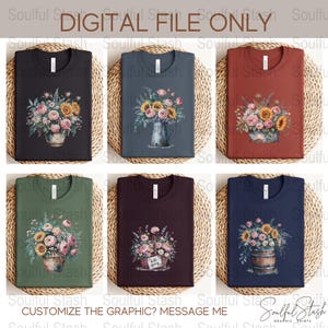 Watercolor Flowers PNG, Spring Sublimation Design, Wedding Invitation, Gift Idea, Rustic Shirt Graphic, Hello Spring Clipart, Digital image 5