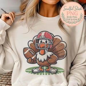 Truthahn Football Helm, niedlicher Thanksgiving Digitaldruck, Herbst-Liebhaber Geschenkidee, gemütliche Saison Shirt Grafik, Thanksgiving Day Wohnkultur PNG Bild 5