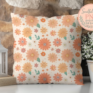 Retro Flowers PNG Seamless Bundle , Pattern Print, Floral Print, Groovy 70's Seamless, Flowered Seamless Pattern, Vintage Flower image 11