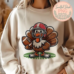 Truthahn Football Helm, niedlicher Thanksgiving Digitaldruck, Herbst-Liebhaber Geschenkidee, gemütliche Saison Shirt Grafik, Thanksgiving Day Wohnkultur PNG Bild 4