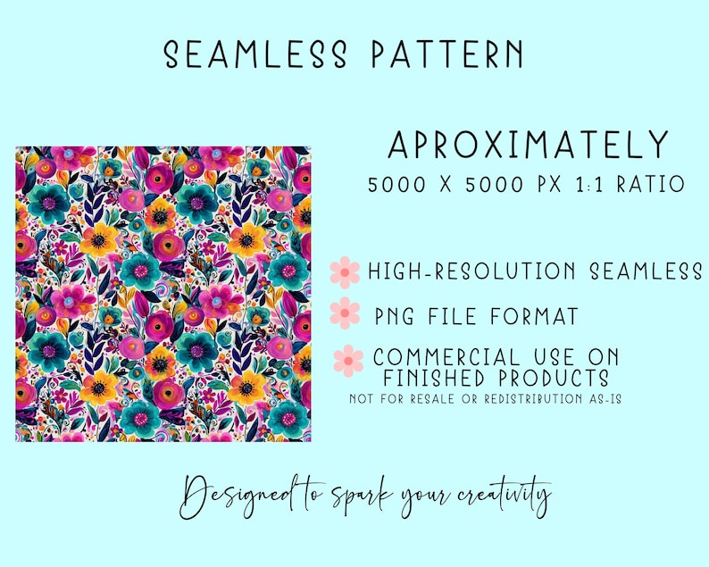 Bright Boho Floral Seamless Pattern Bundle Cottagecore Patchwork ...