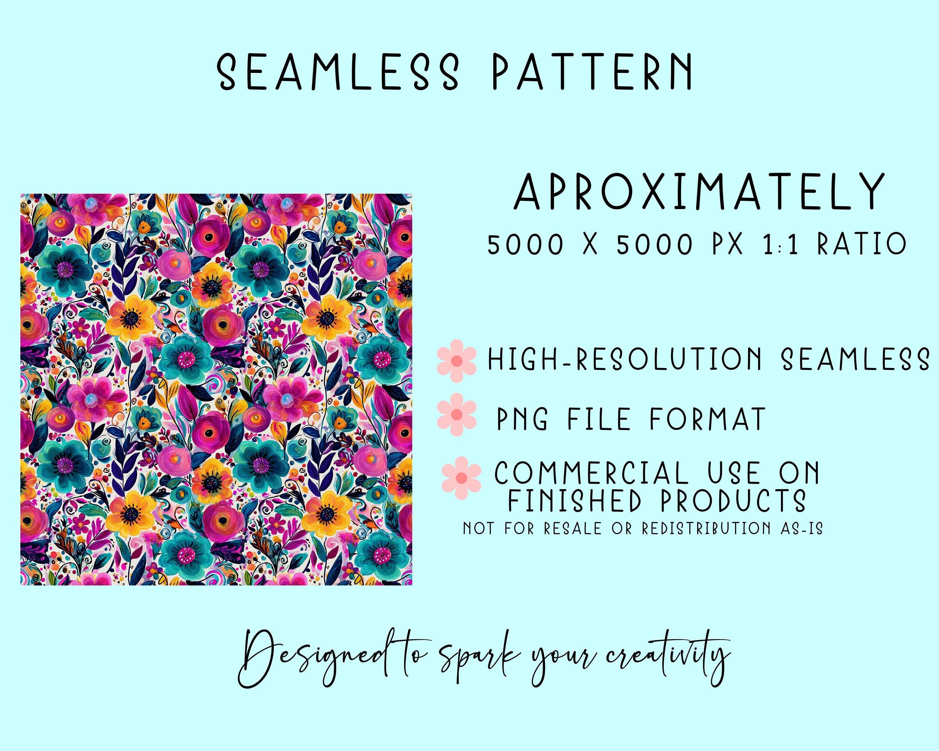 Bright Boho Floral Seamless Pattern Bundle Cottagecore Patchwork ...