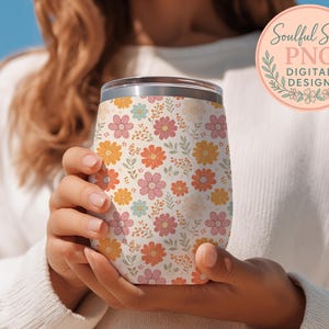 Retro Flowers PNG Seamless Bundle , Pattern Print, Floral Print, Groovy 70's Seamless, Flowered Seamless Pattern, Vintage Flower image 15