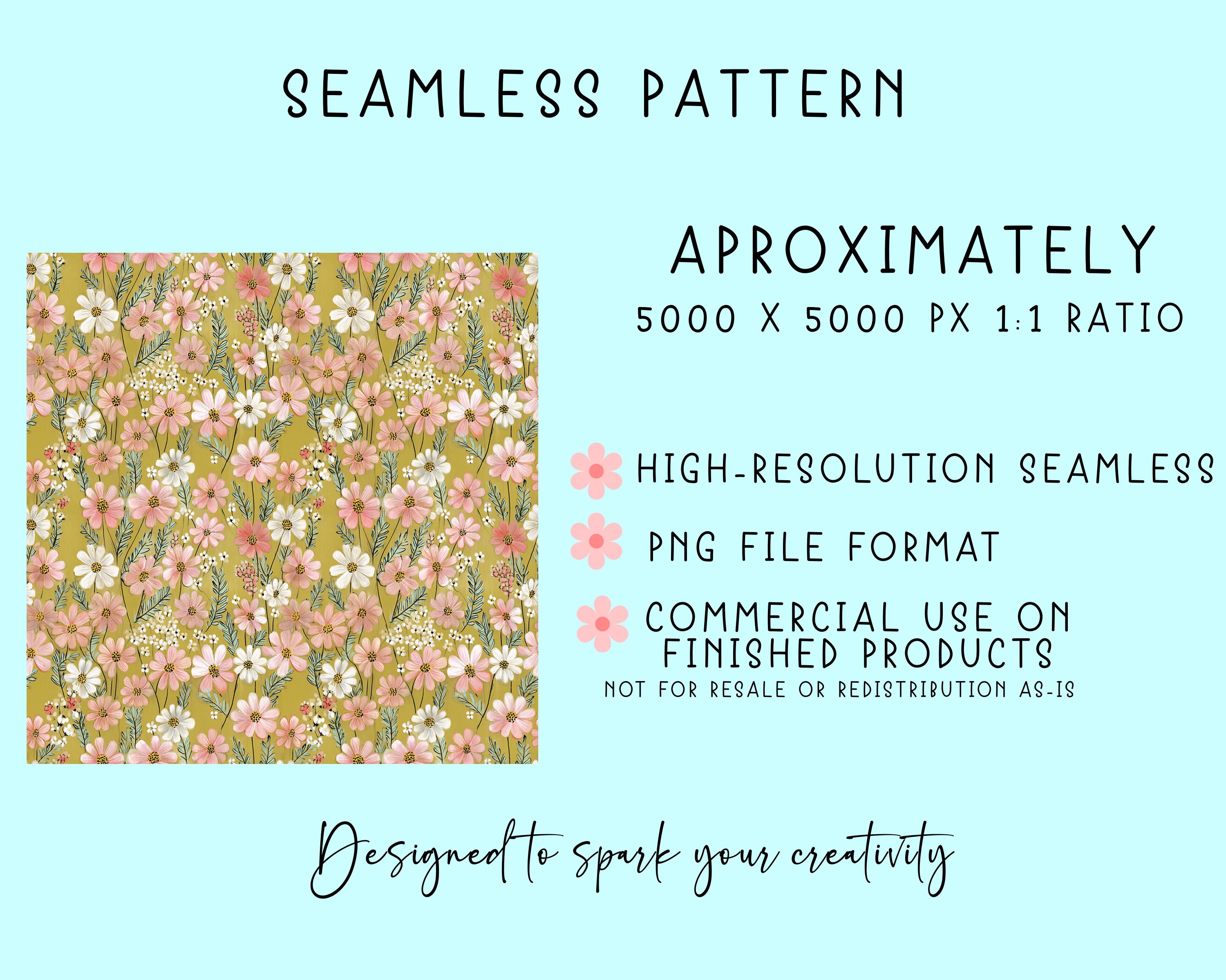 Boho Spring Floral Seamless Pattern Bundle Soft Pastel Preppy Digital ...