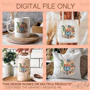 Route 66 Vintage Travel Design Digital File for Mugs, Totes, Pillows, Home Decor