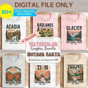 USA National Parks PNG Bundle, Digital Download, Sublimation Design, Travel Lover Gift Idea, Vacation Shirt Graphic, Commercial Use