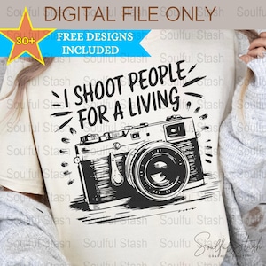 Photography Clipart Bundle PNG, Vintage Camera Digital Download, Funny Pun Sublimation Design, Film Lover Gift Idea, Oh Snap Shirt Graphic image 6