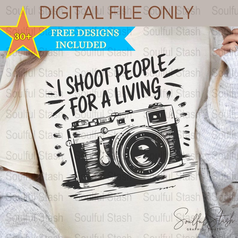 Photography Clipart Bundle PNG, Vintage Camera Digital Download, Funny Pun Sublimation Design, Film Lover Gift Idea, Oh Snap Shirt Graphic image 6