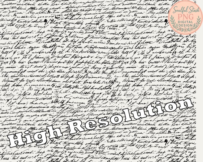 20 Vintage Handwriting Seamless Patterns PNG SVG EPS, Transparent ...