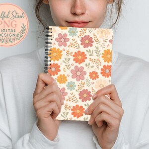 Retro Flowers PNG Seamless Bundle , Pattern Print, Floral Print, Groovy 70's Seamless, Flowered Seamless Pattern, Vintage Flower image 5