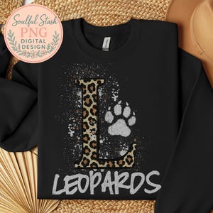 Leopards Leopard Print, Digital  Sublimation, Design PNG for DIY Projects, Leopard PNG, Paw Print, Cheerleader, Cheer mom, Letter Monogram