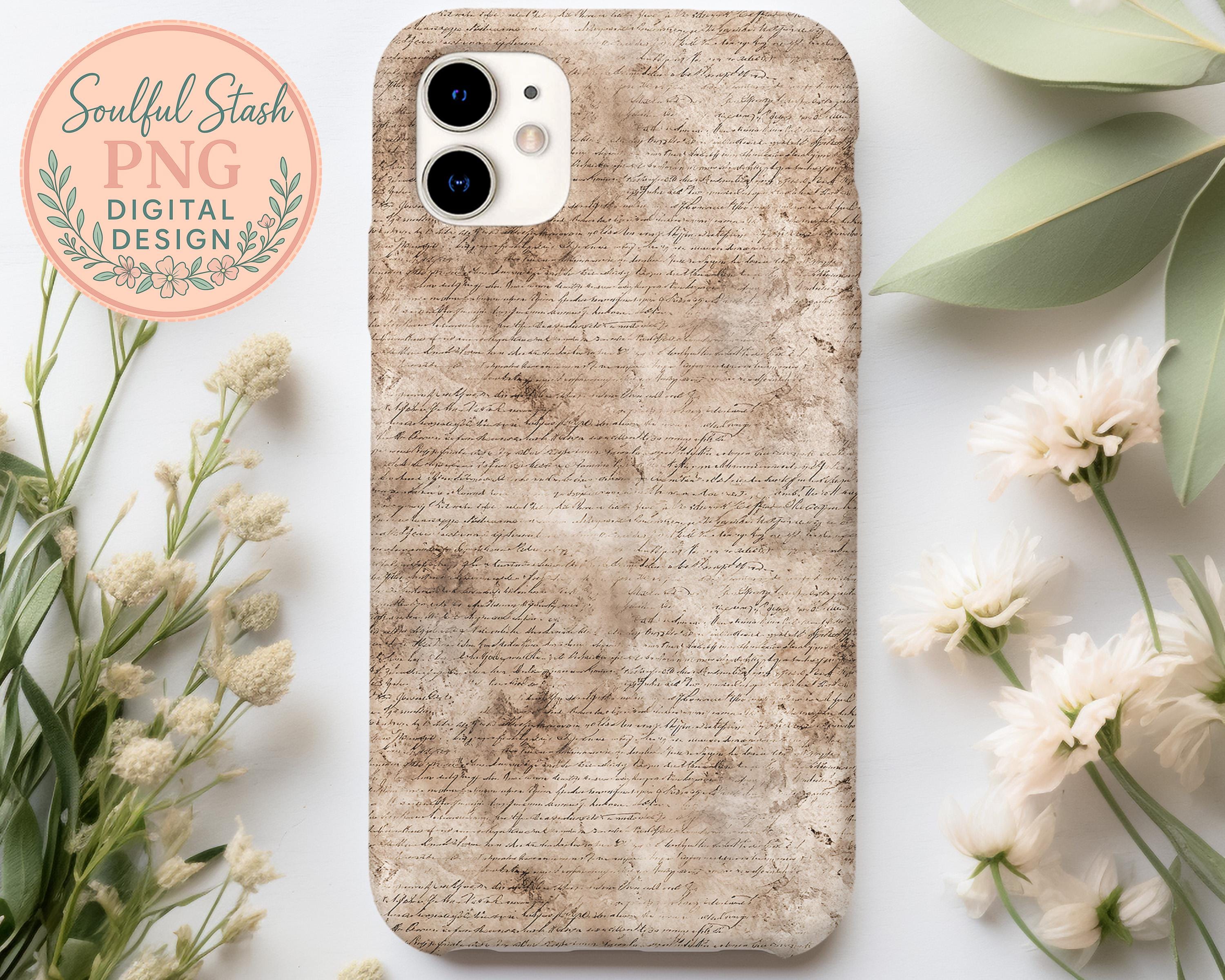 Empherma Script Paper Vintage Ephemera Seamless Pattern Bundle, Antique Script, Old Paper ...