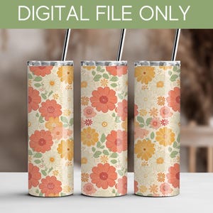 Retro Flowers PNG Seamless Bundle , Pattern Print, Floral Print, Groovy 70's Seamless, Flowered Seamless Pattern, Vintage Flower image 7