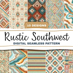 Rustic Southwest Seamless Pattern Bundle Western Paper Digital Download