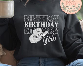 Birthday Girl Cowgirl SVG PNG, Western Shirt Design Horse Lover (Digital Download)