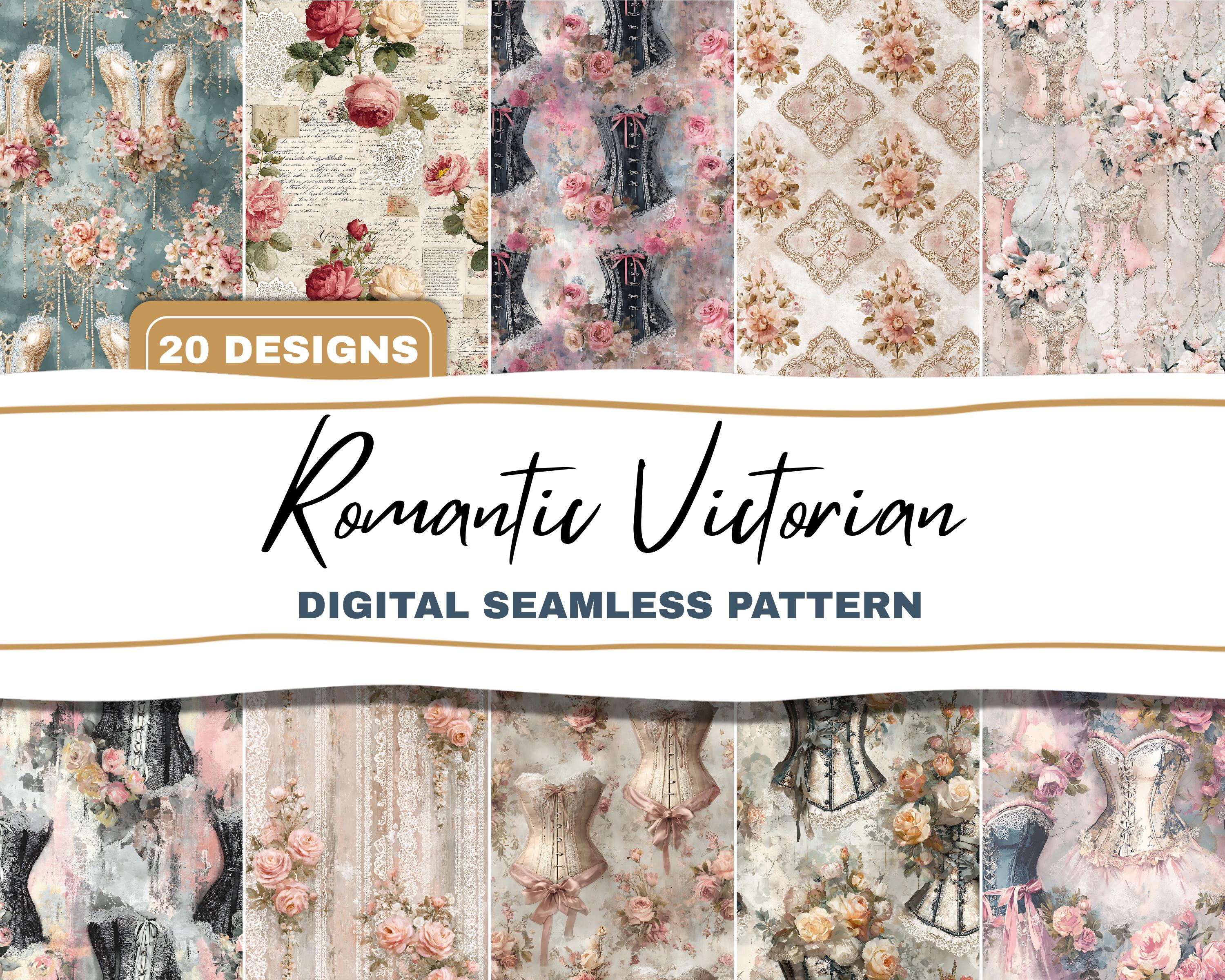 Romantic Victorian Shabby Chic Seamless Bundle Soft Vintage Digital ...