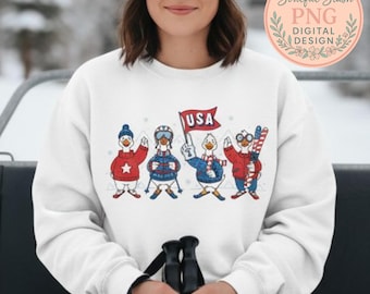 USA Ski Team Goose Grafik: Wintersport-Illustration (PNG Download)