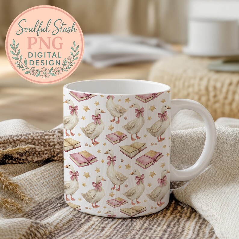 a coffee mug sitting on top of a blanket