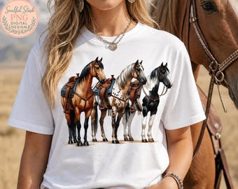 Western Horse PNG Digital Download, Watercolor Sublimation Design, Shirt Graphic, Horse Lover Gift Idea, Western Horse Art, Instant Download