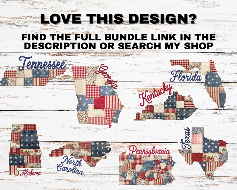 State Patchwork Vintage Faux Quilted Alabama State Graphic Patchwork Fabric Digital ...