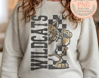 La moitié de la mascotte de chat sauvage griffant Design, graphique féroce esprit d'école, conception de tshirt, graphique de chemise, conception de sublimation, téléchargement numérique