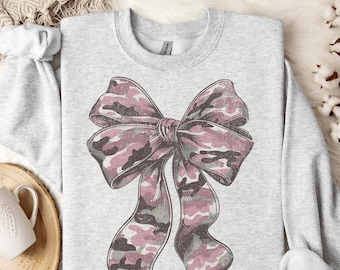 Cute Camouflage Pink Coquette Bow Digital Download, PNG, Sublimation, Tees Graphic, Instant Download, High Resolution Print