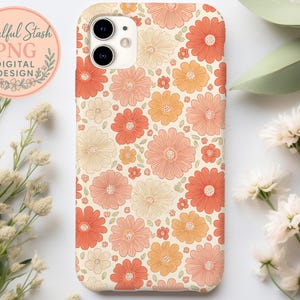 Retro Flowers PNG Seamless Bundle , Pattern Print, Floral Print, Groovy 70's Seamless, Flowered Seamless Pattern, Vintage Flower image 6