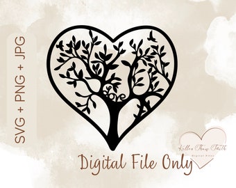 SVG JPEG PNG Digital File Valentines Tree Heart Love