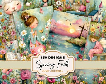 Spring cottagecore faith junk journal bundle peaceful countryside Digital Download