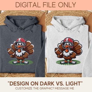 Truthahn Football Helm, niedlicher Thanksgiving Digitaldruck, Herbst-Liebhaber Geschenkidee, gemütliche Saison Shirt Grafik, Thanksgiving Day Wohnkultur PNG Bild 7