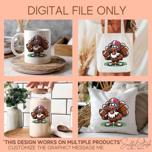 Truthahn Football Helm, niedlicher Thanksgiving Digitaldruck, Herbst-Liebhaber Geschenkidee, gemütliche Saison Shirt Grafik, Thanksgiving Day Wohnkultur PNG Bild 8