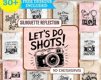 Photography Clipart Bundle PNG, Vintage Camera Digital Download, Funny Pun Sublimation Design, Film Lover Gift Idea, Oh Snap Shirt Graphic