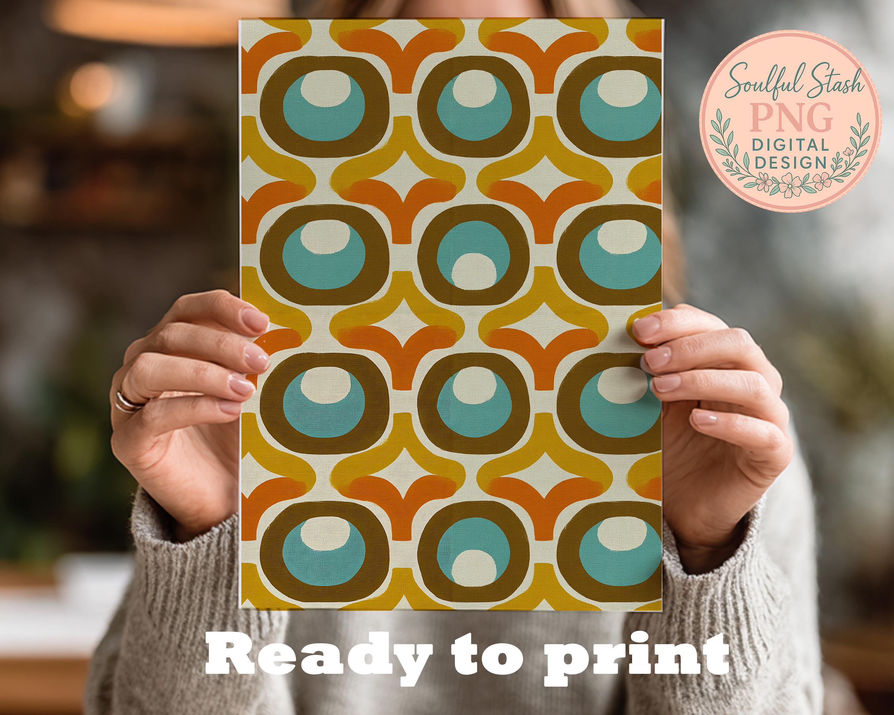 Retro 70s Seamless Patterns Bundle Groovy Geometric Shapes Vintage ...