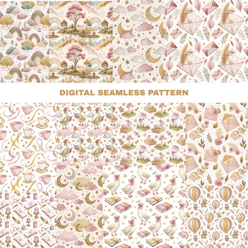 a collection of digital seamless patterns