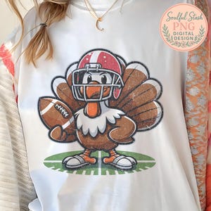 Truthahn Football Helm, niedlicher Thanksgiving Digitaldruck, Herbst-Liebhaber Geschenkidee, gemütliche Saison Shirt Grafik, Thanksgiving Day Wohnkultur PNG Bild 3