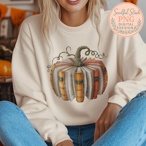 Fall Book Pumpkin PNG, TShirt Design, Shirt Graphic, Sublimation Design, Digital DownloadHalloween Teacher, Retro Reading Halloween