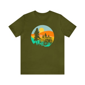 Jeep and trees Unisex Jersey Short Sleeve Tee