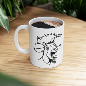Schreiende Ziege Keramik Becher 11oz